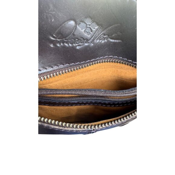 Patricia Nash Francesca Leather  Dark Brown Crossbody Bag Tooled Embossed - Picture 5 of 15